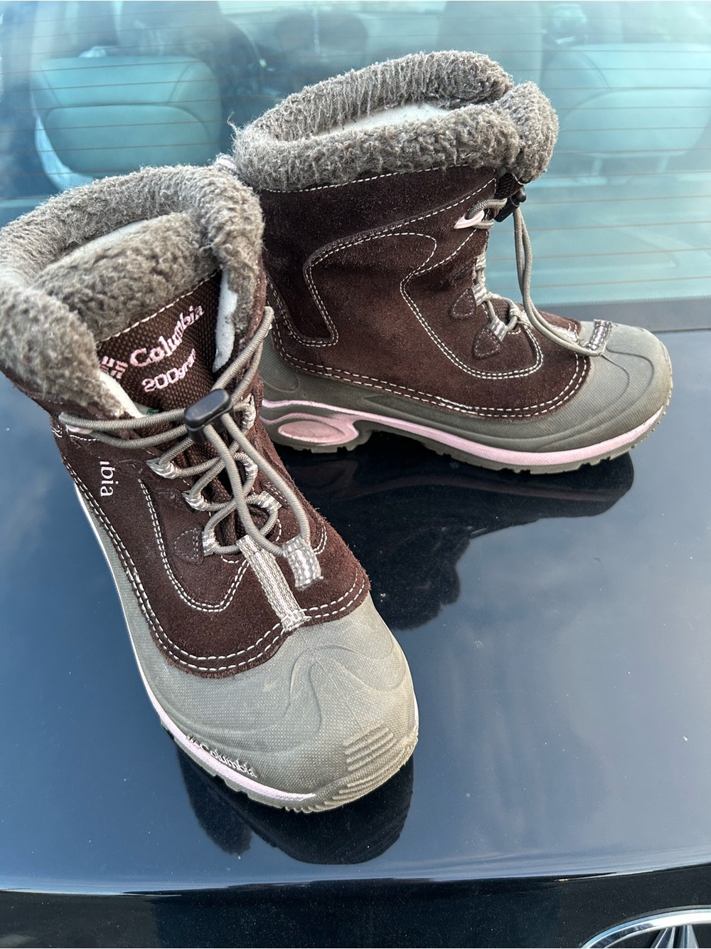 Columbia Kids Brown and Pink Insulated Winter Boots